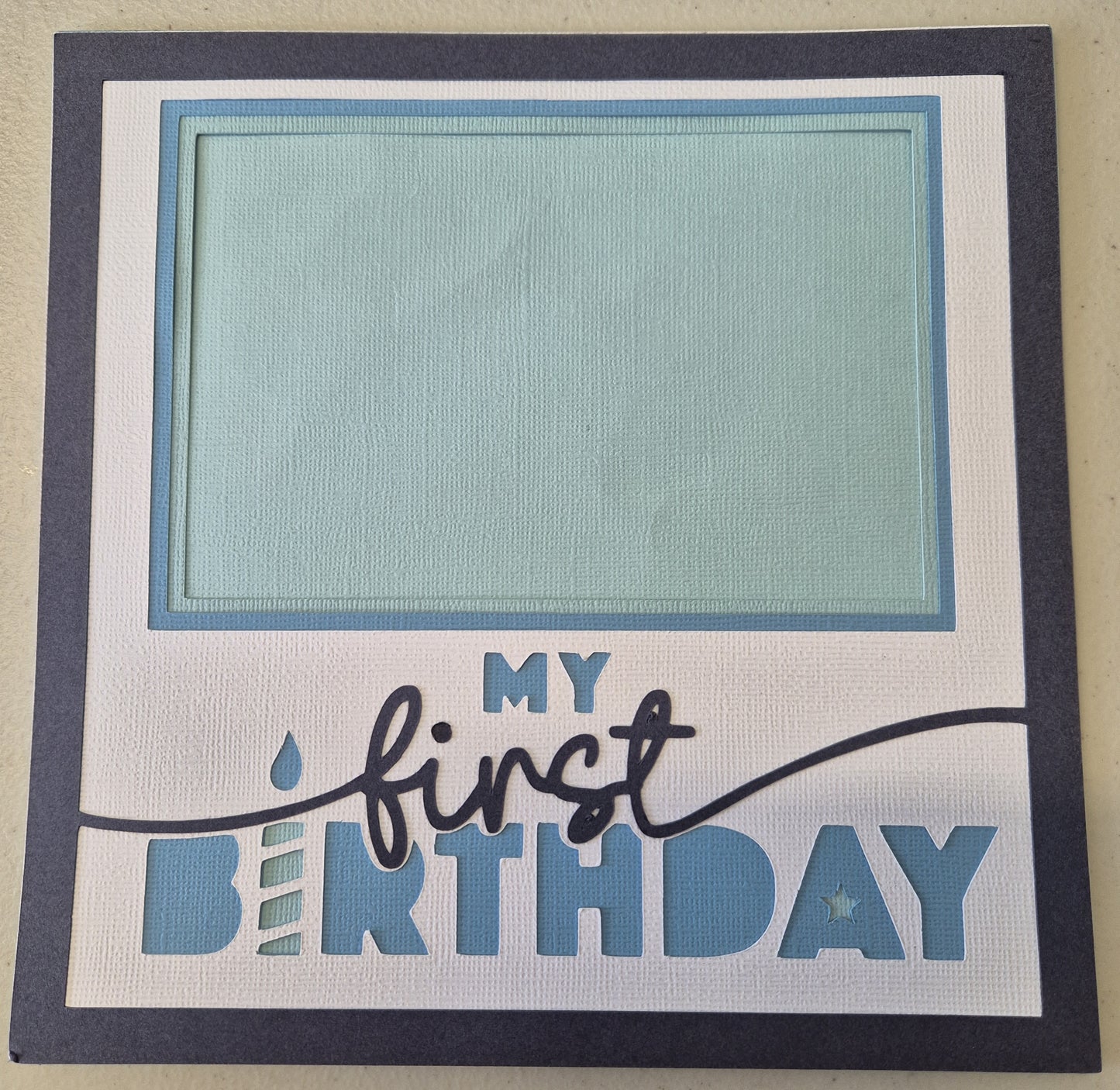 My First Birthday Shadow Box Picture Frame Insert 8"x8"