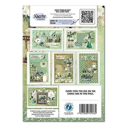 Sage Candlelight 6x4 Card Making Pack