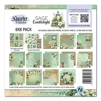 Sage Candlelight 8x8 Paper Pack
