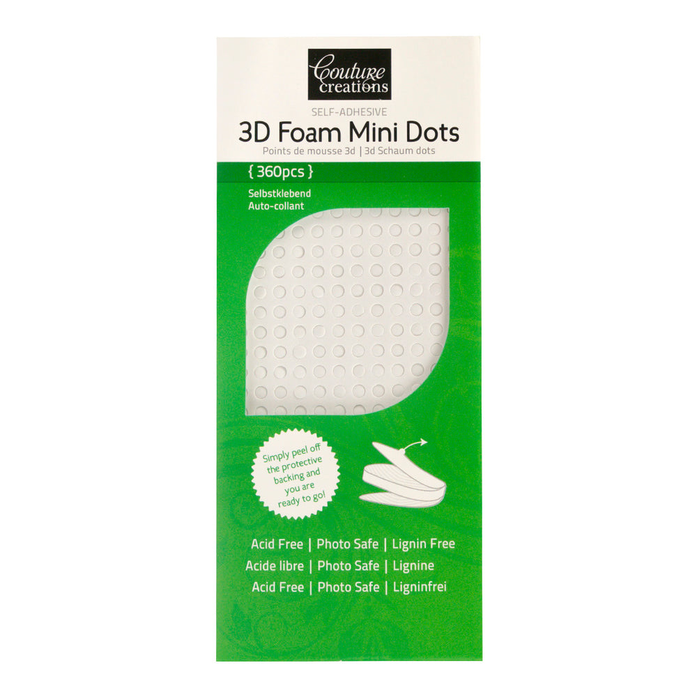 3D Foam Adhesive - Mini Dots - White - Couture Creations