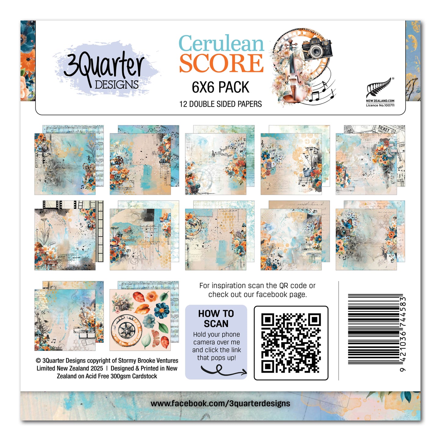 Cerulean Score 6x6 Paper Pack