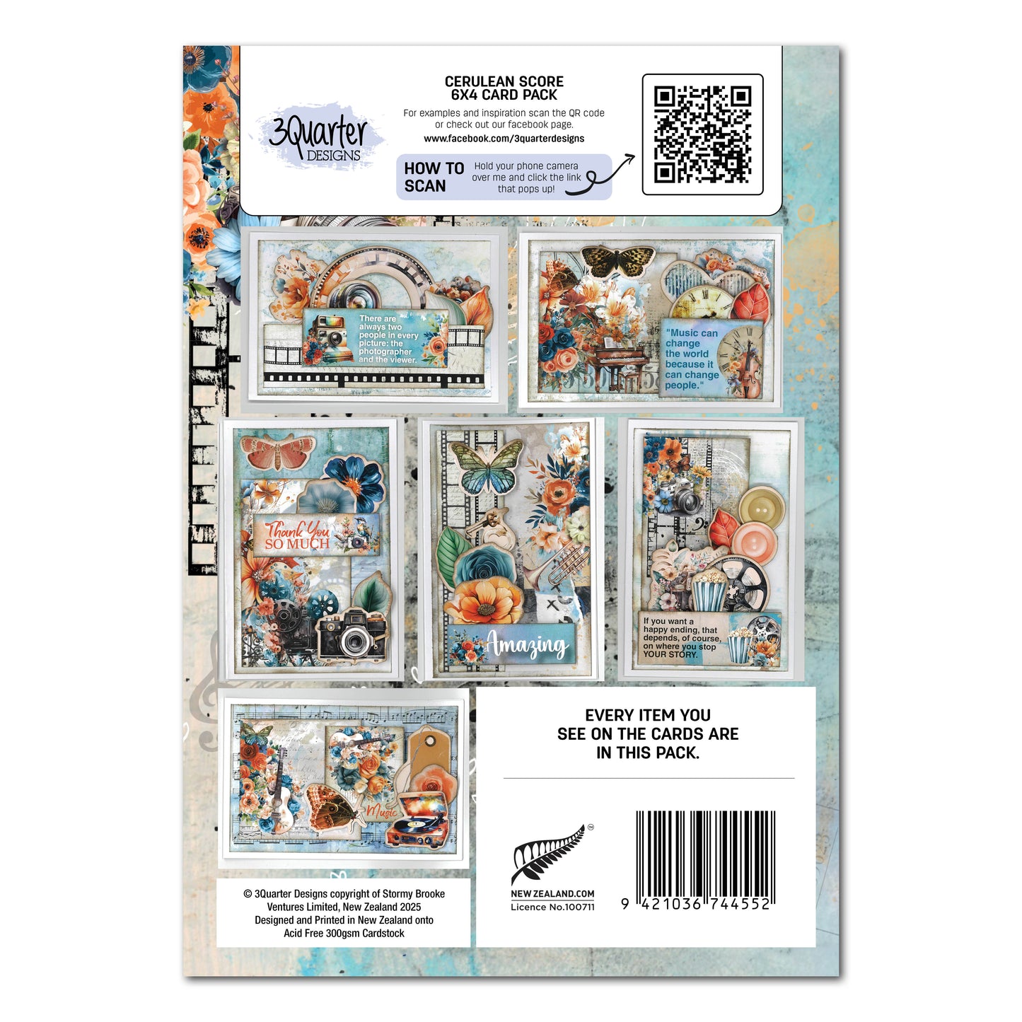 Cerulean Score 6x4 Card Pack