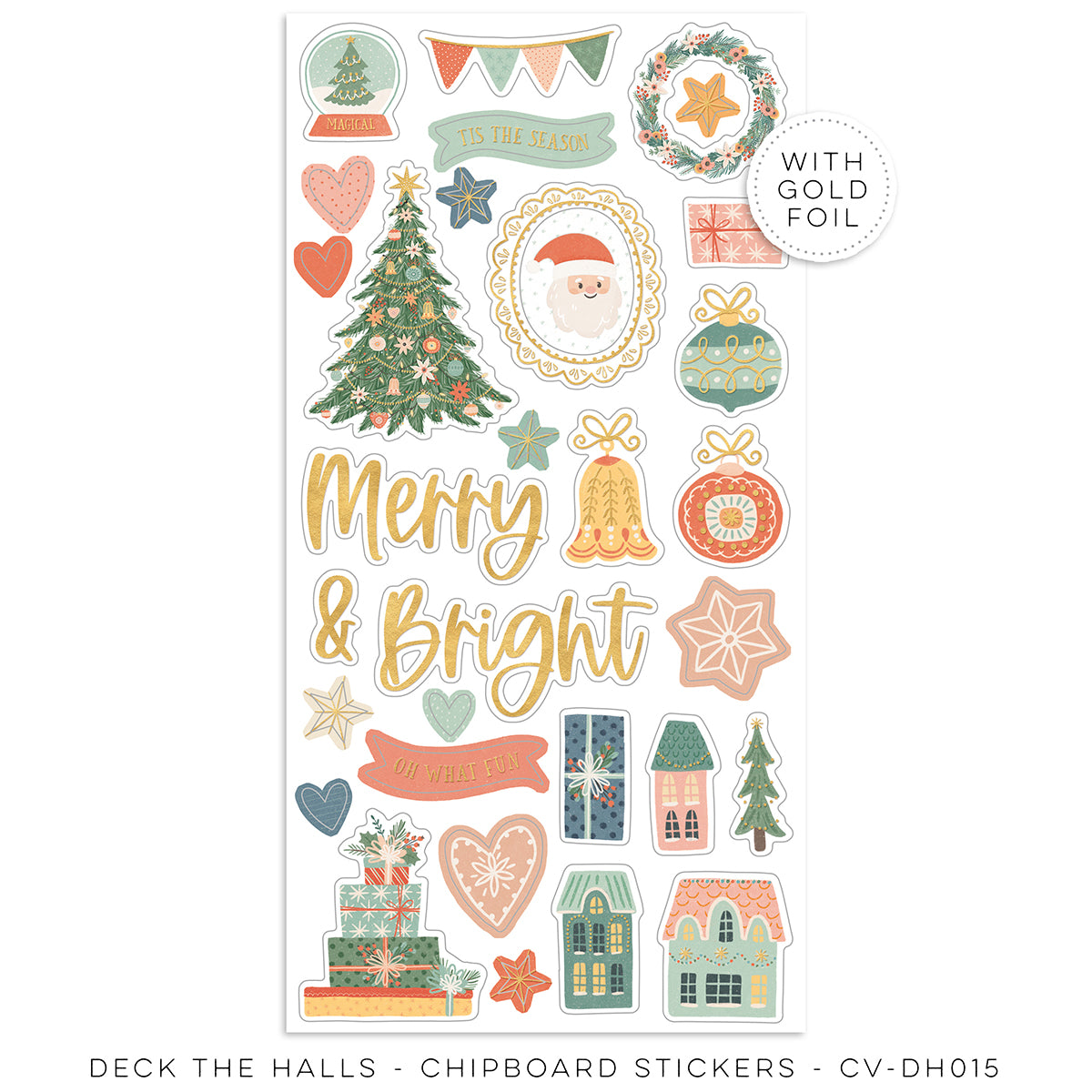 Deck The Halls - Chipboard Stickers