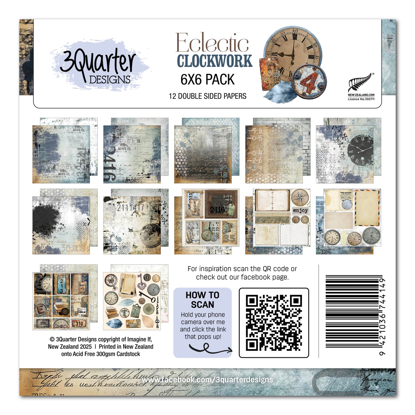 Eclectic Clockwork 6x6 Paper Pack