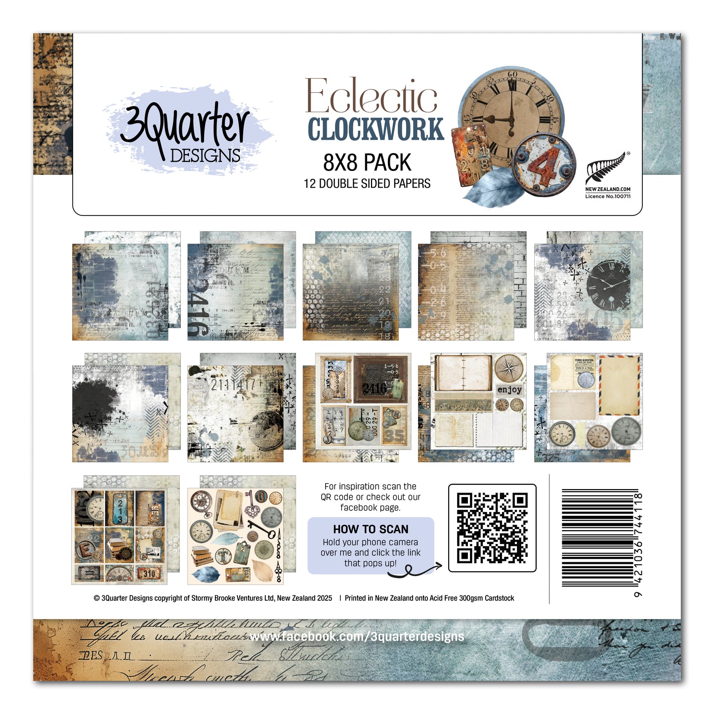 Eclectic Clockwork 8x8 Paper Pack
