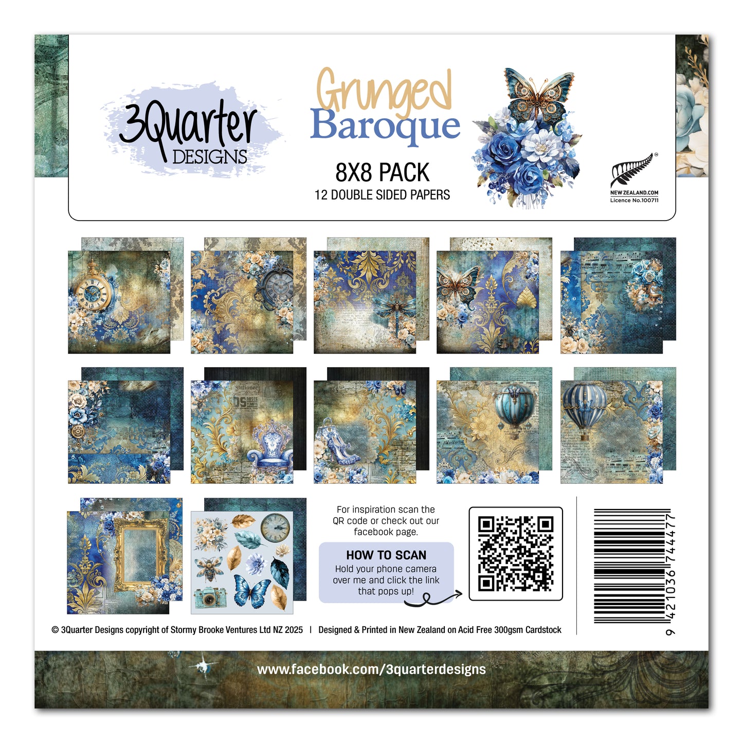 Grunged Baroque 8x8 Paper Pack