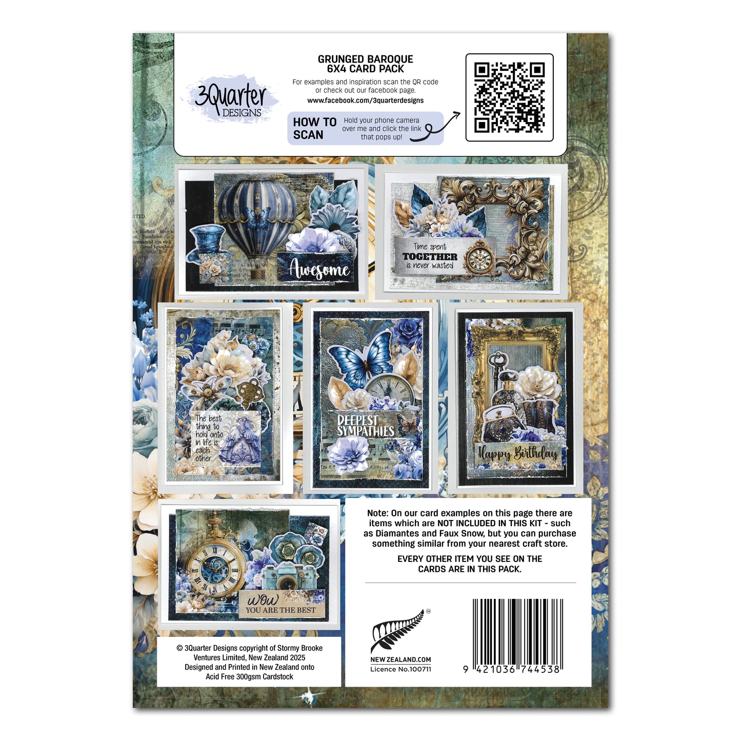 Grunged Baroque6x4 Card Pack