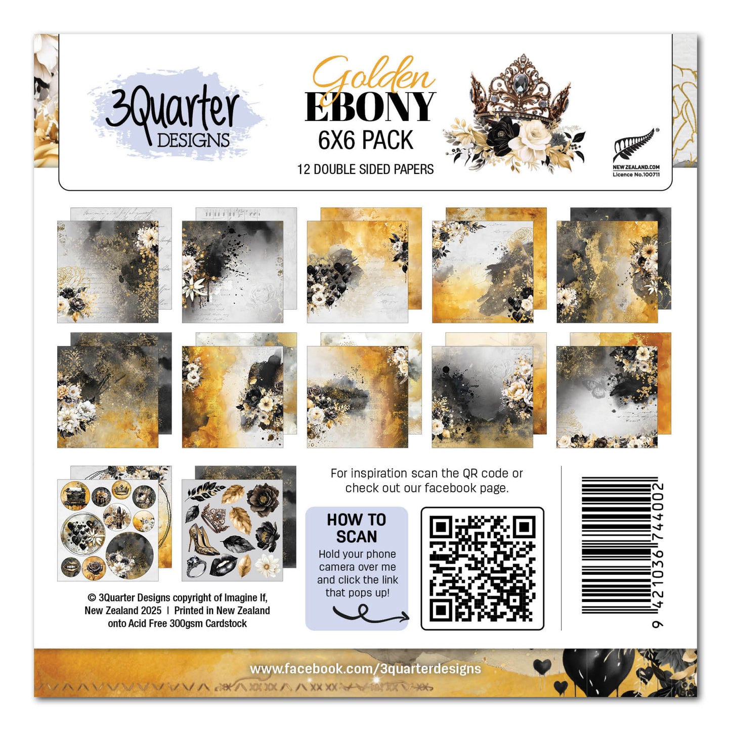 Golden Ebony 6x6 Paper Pack