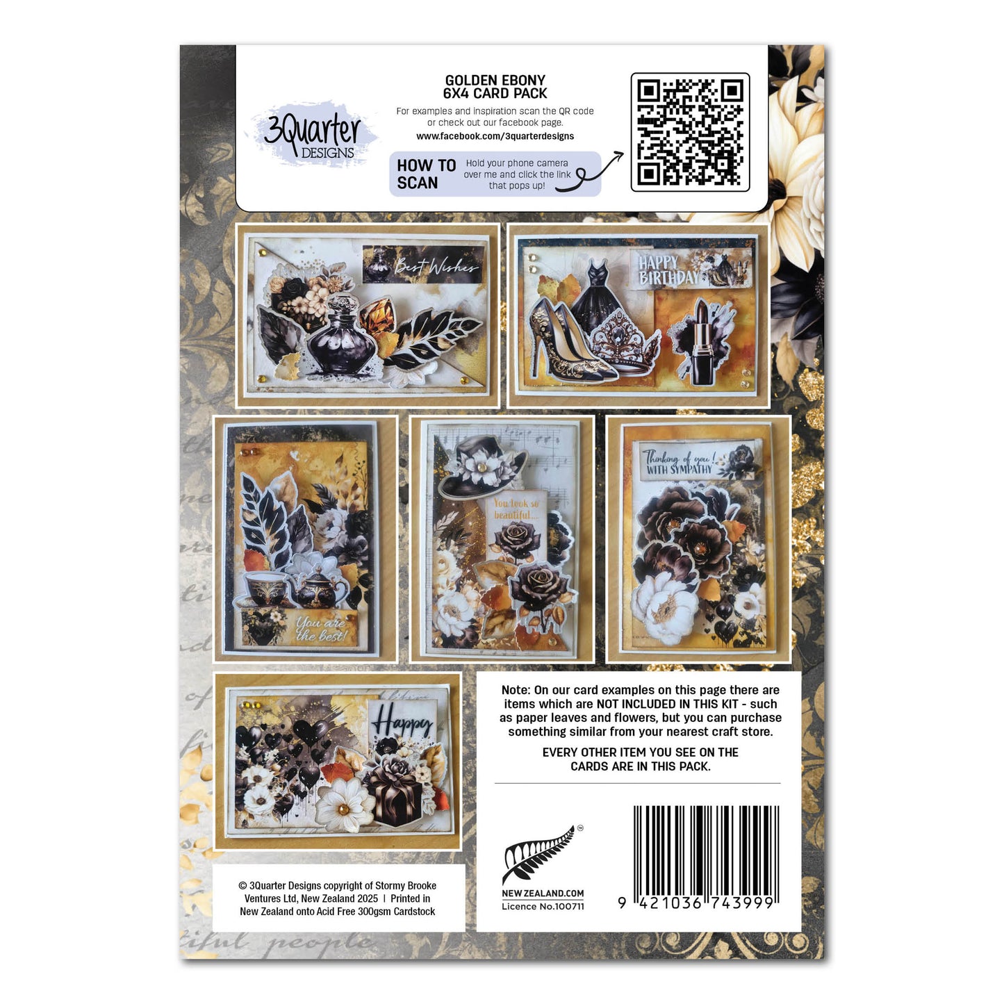 Golden Ebony 6x4 Card Pack