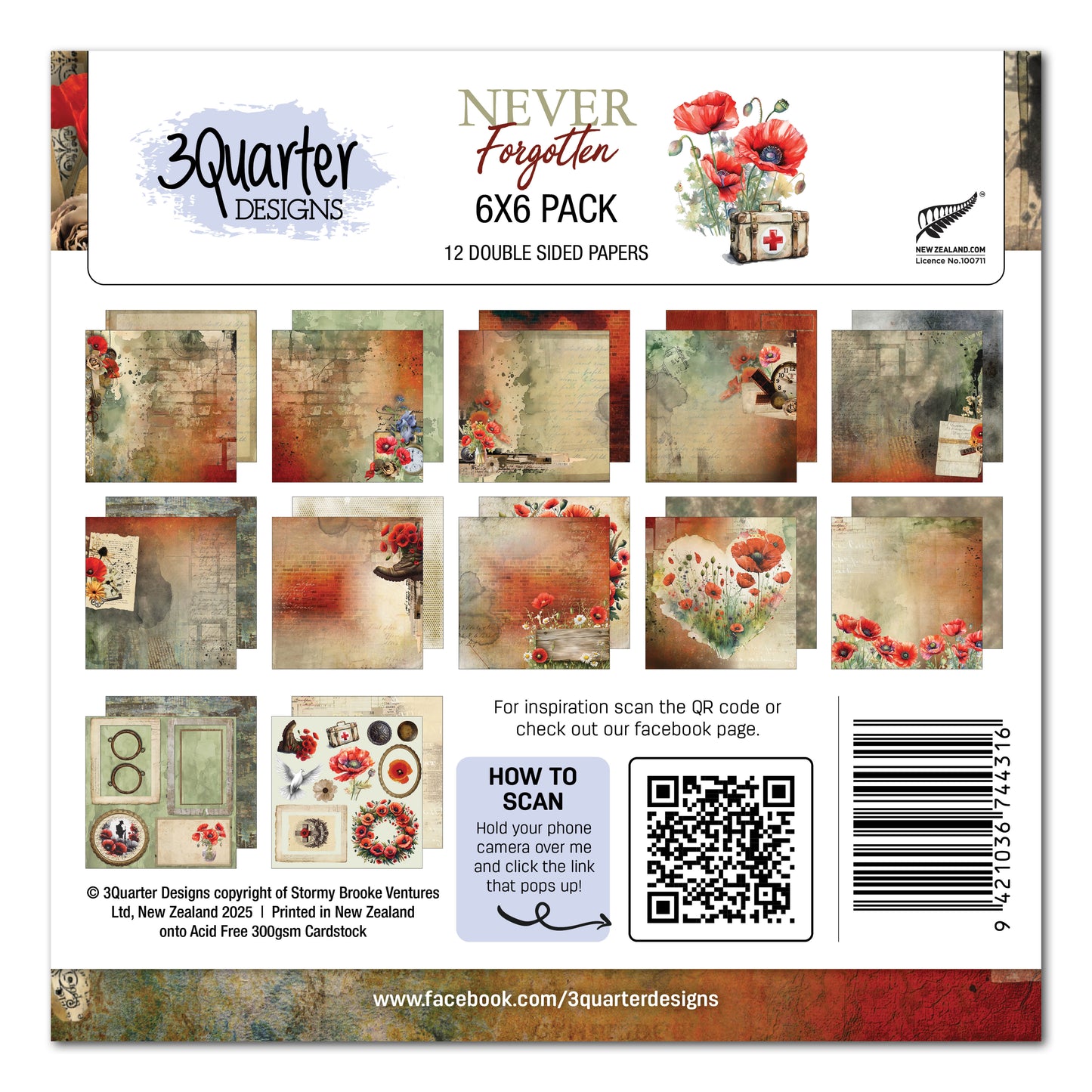 Never Forgotten 6x6 Paper Pack