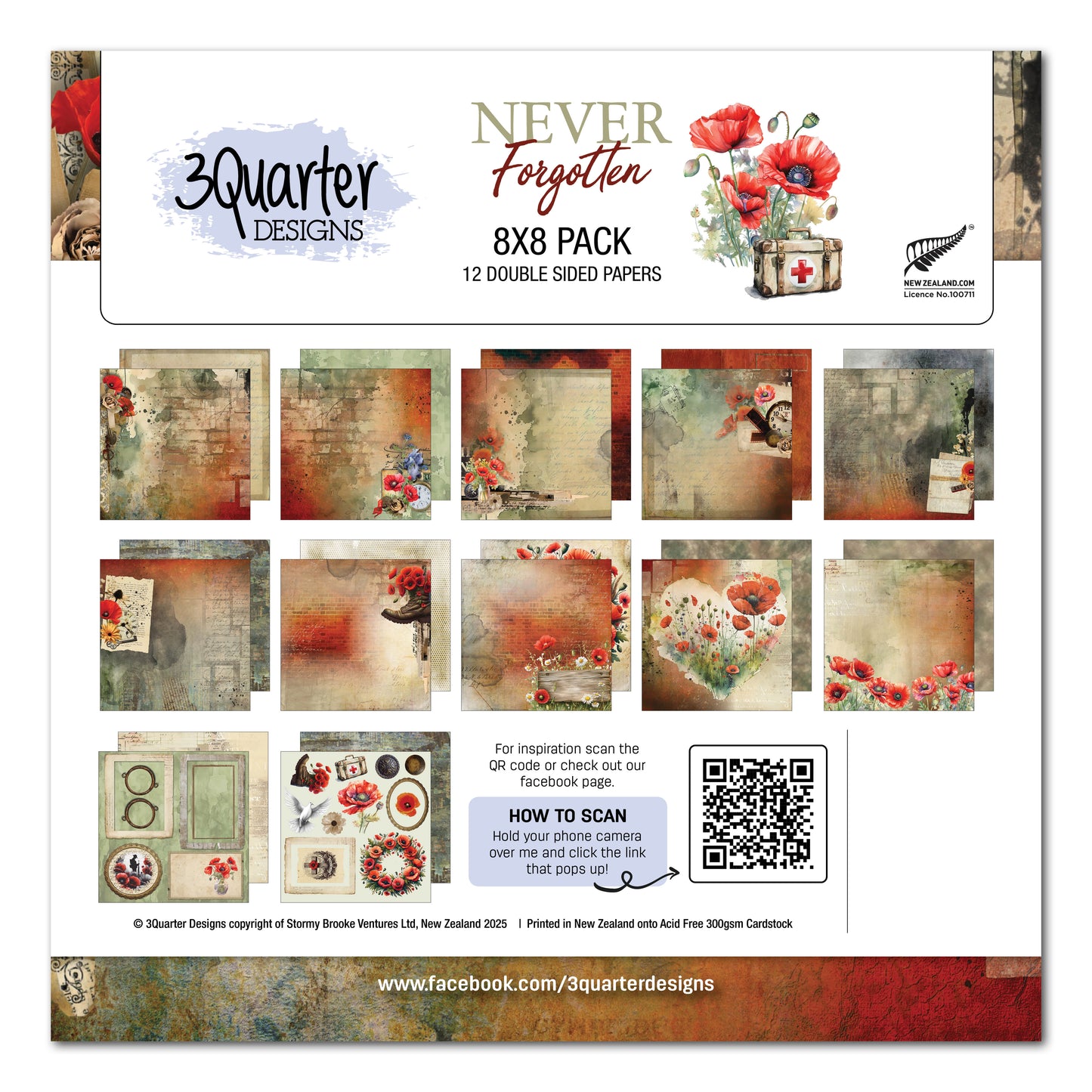 Never Forgotten 8x8 Paper Pack