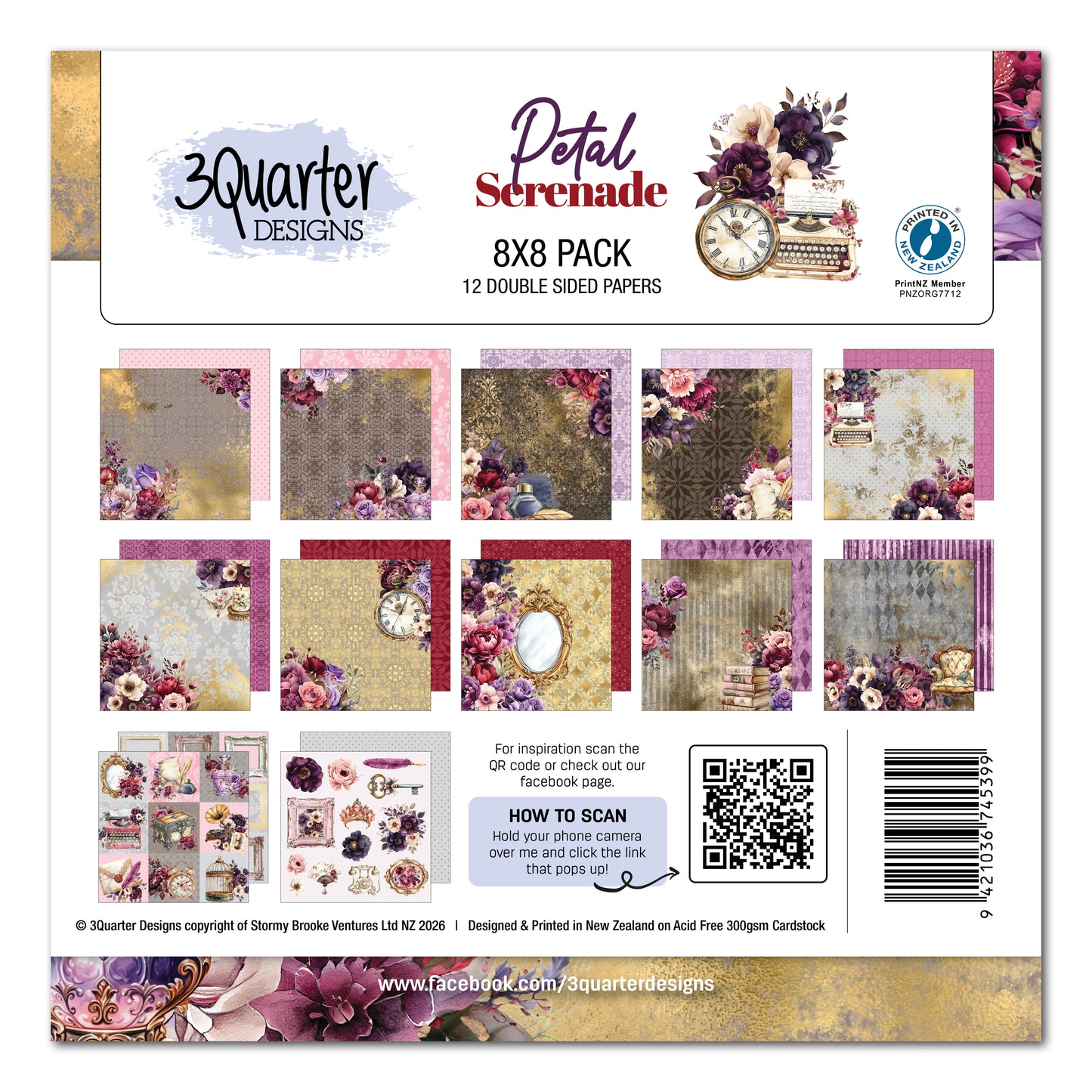 Petal Serenade 8x8 Paper Pack