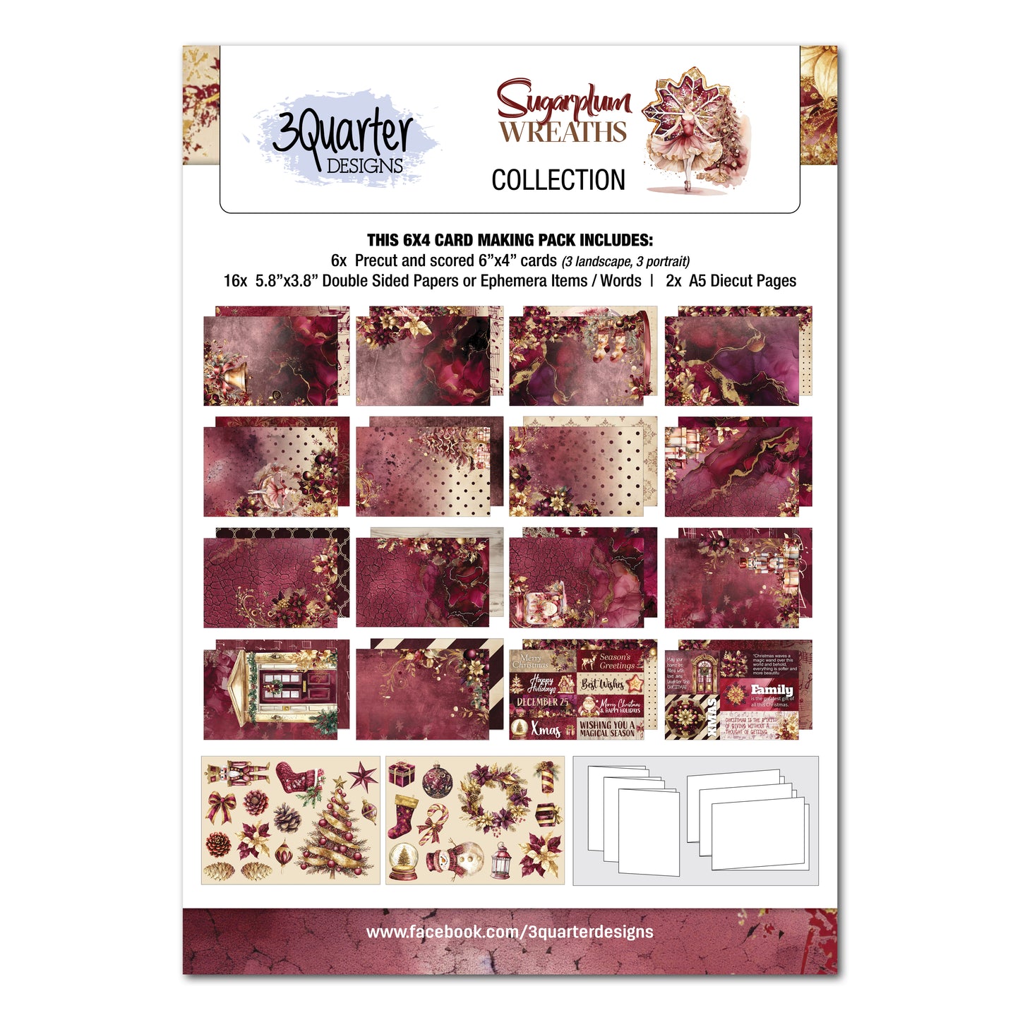 Sugarplum Wreaths 6x4 Card Pack