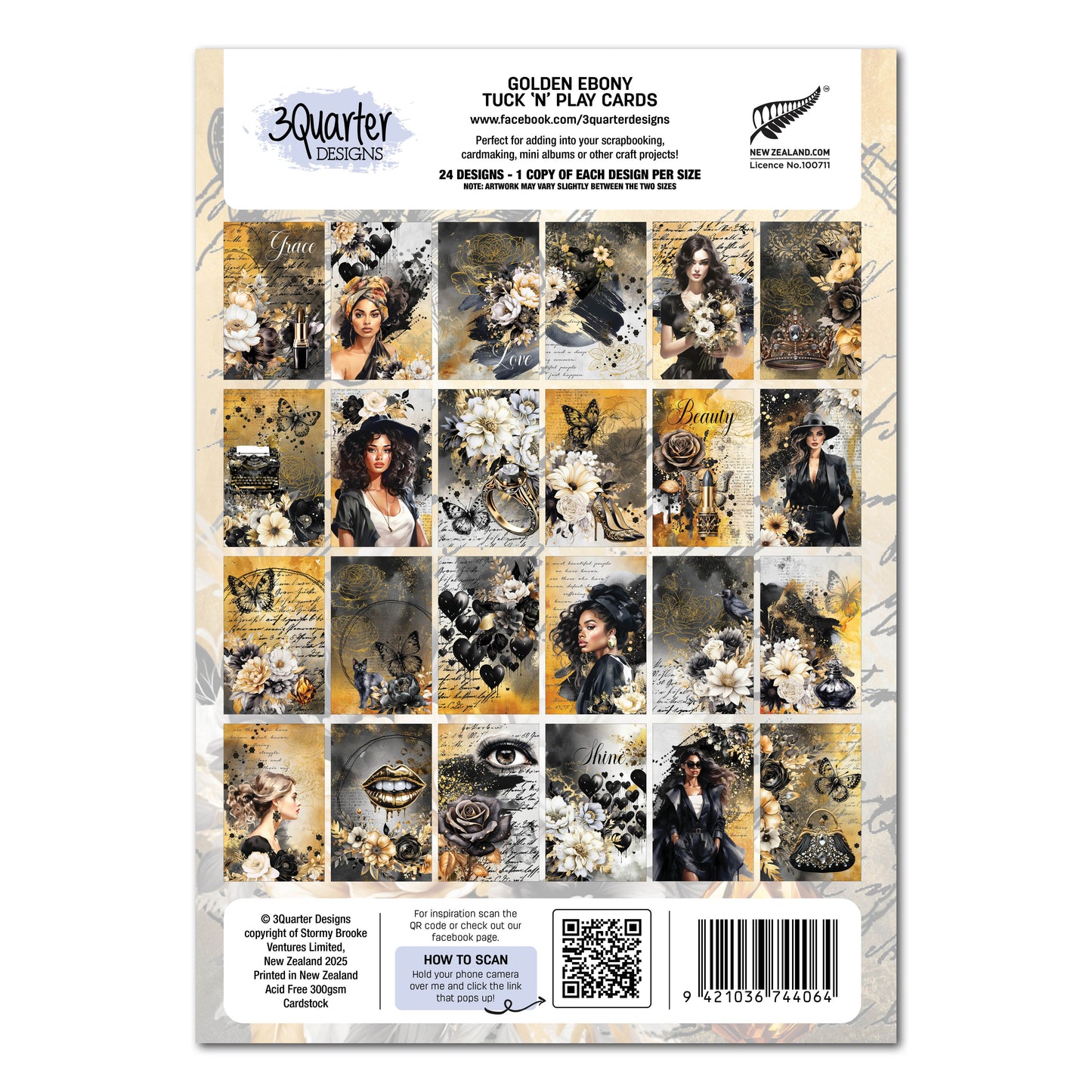 Golden Ebony Tuck n' Play Cards