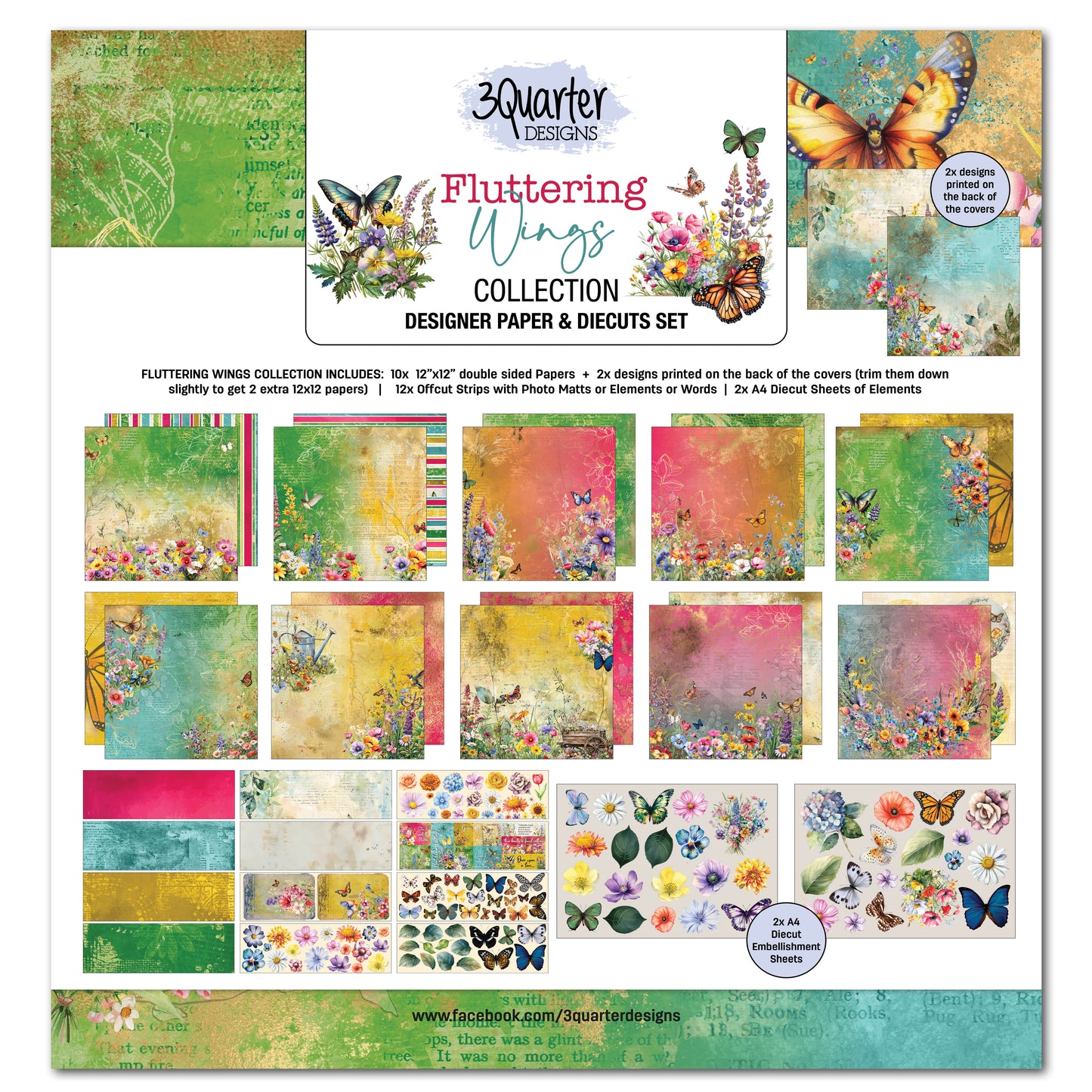Fluttering Wings 12x12 Collection Pack - 3Quarter Designs