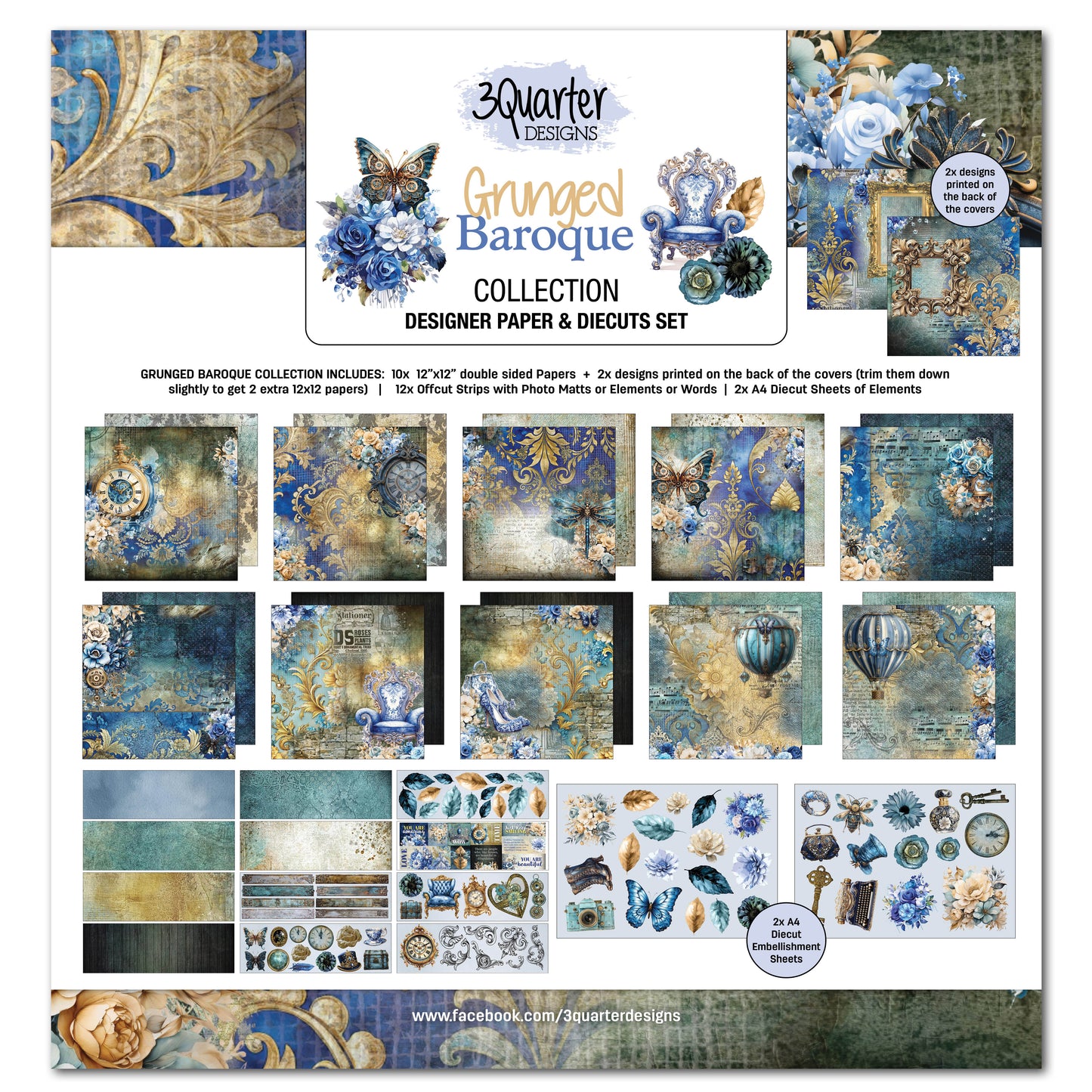 Grunged Baroque 12x12 Collection Pack - 3Quarter Designs