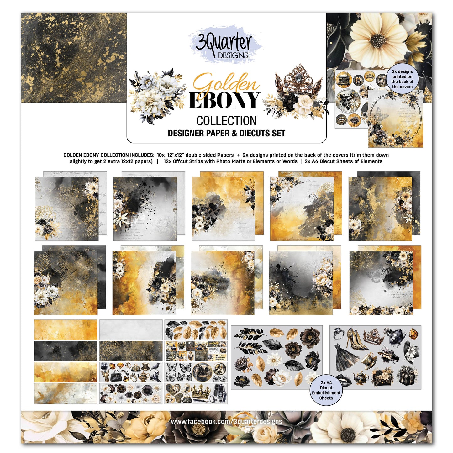 Golden Ebony 12x12 Collection Pack - 3Quarter Designs