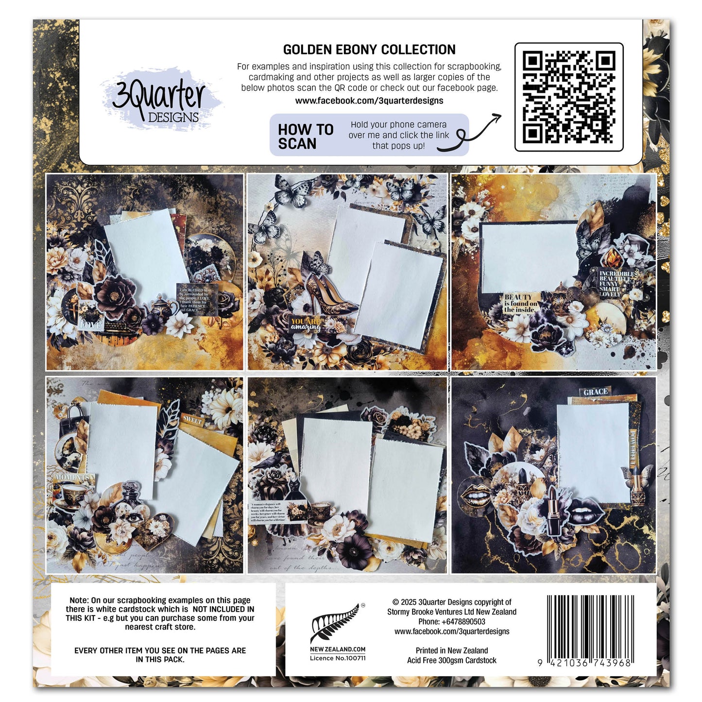 Golden Ebony 12x12 Collection Pack - 3Quarter Designs