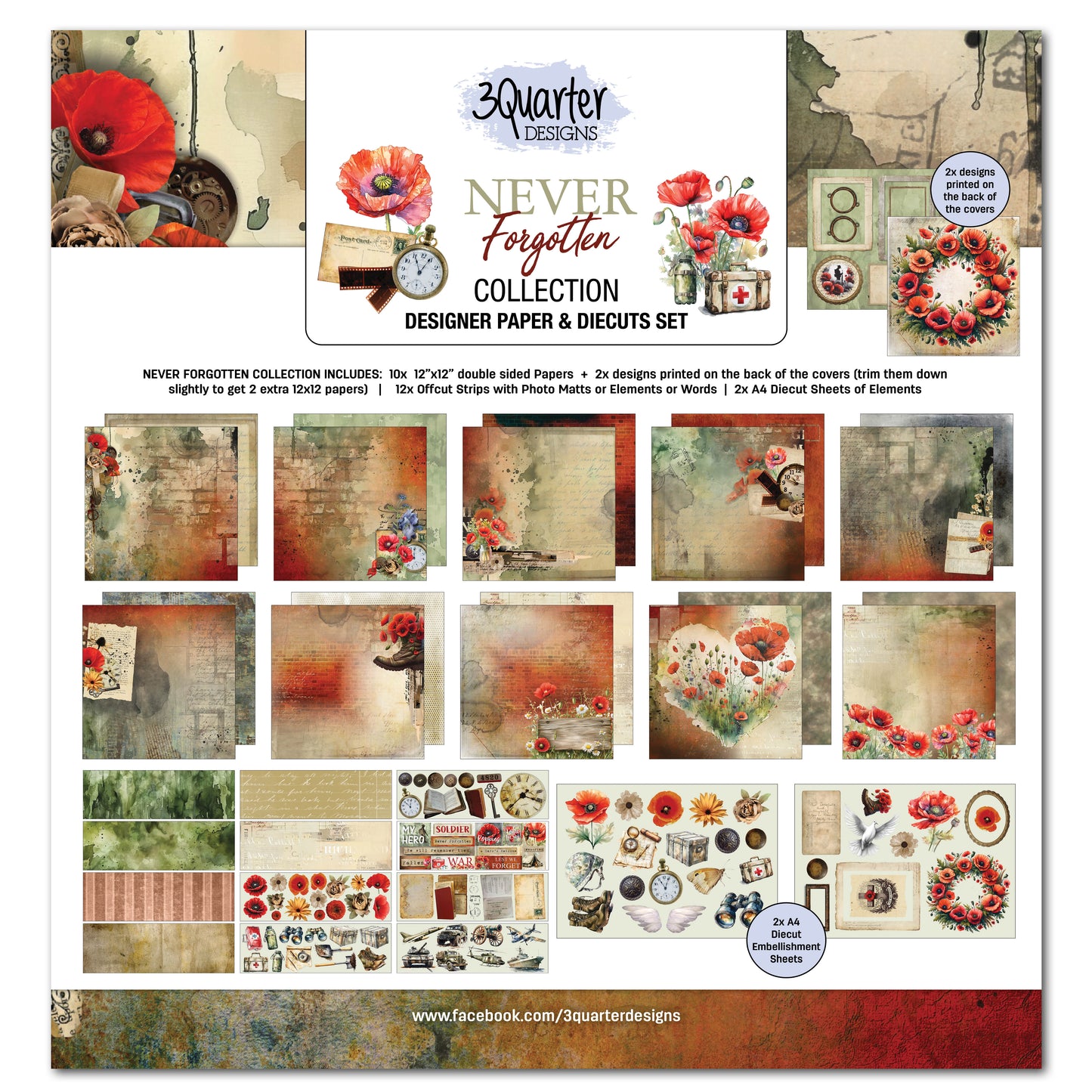 Never Forgotten 12x12 Collection Pack - 3Quarter Designs