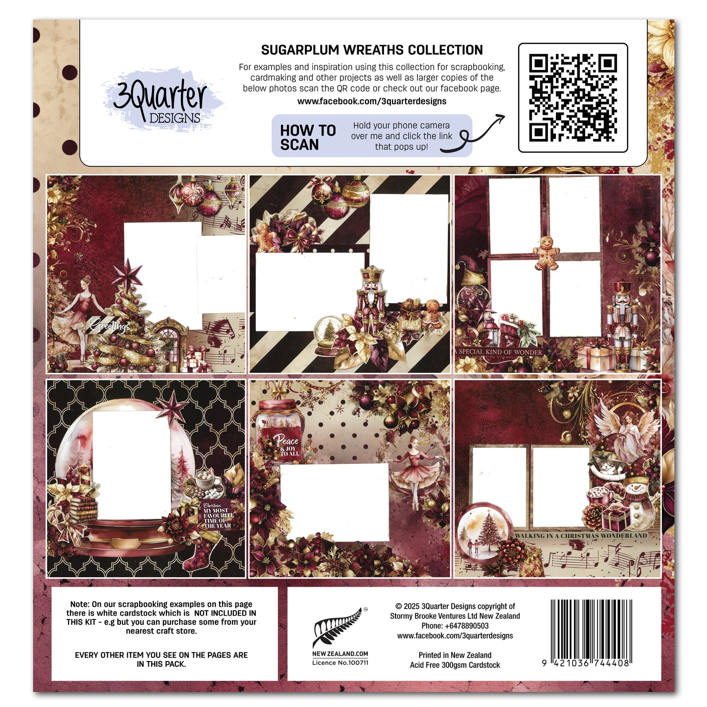 Sugarplum Wreaths 12x12 Collection Pack - 3Quarter Designs