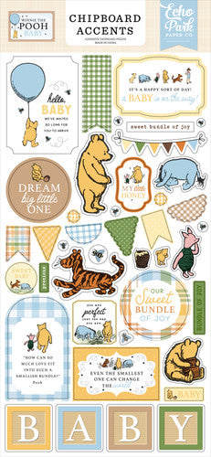 Winnie The POOH Baby Chipboard Accents