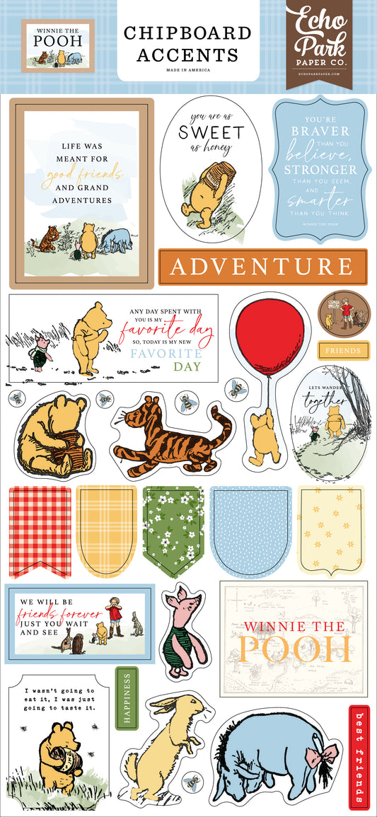 Winnie The POOH Chipboard Accents