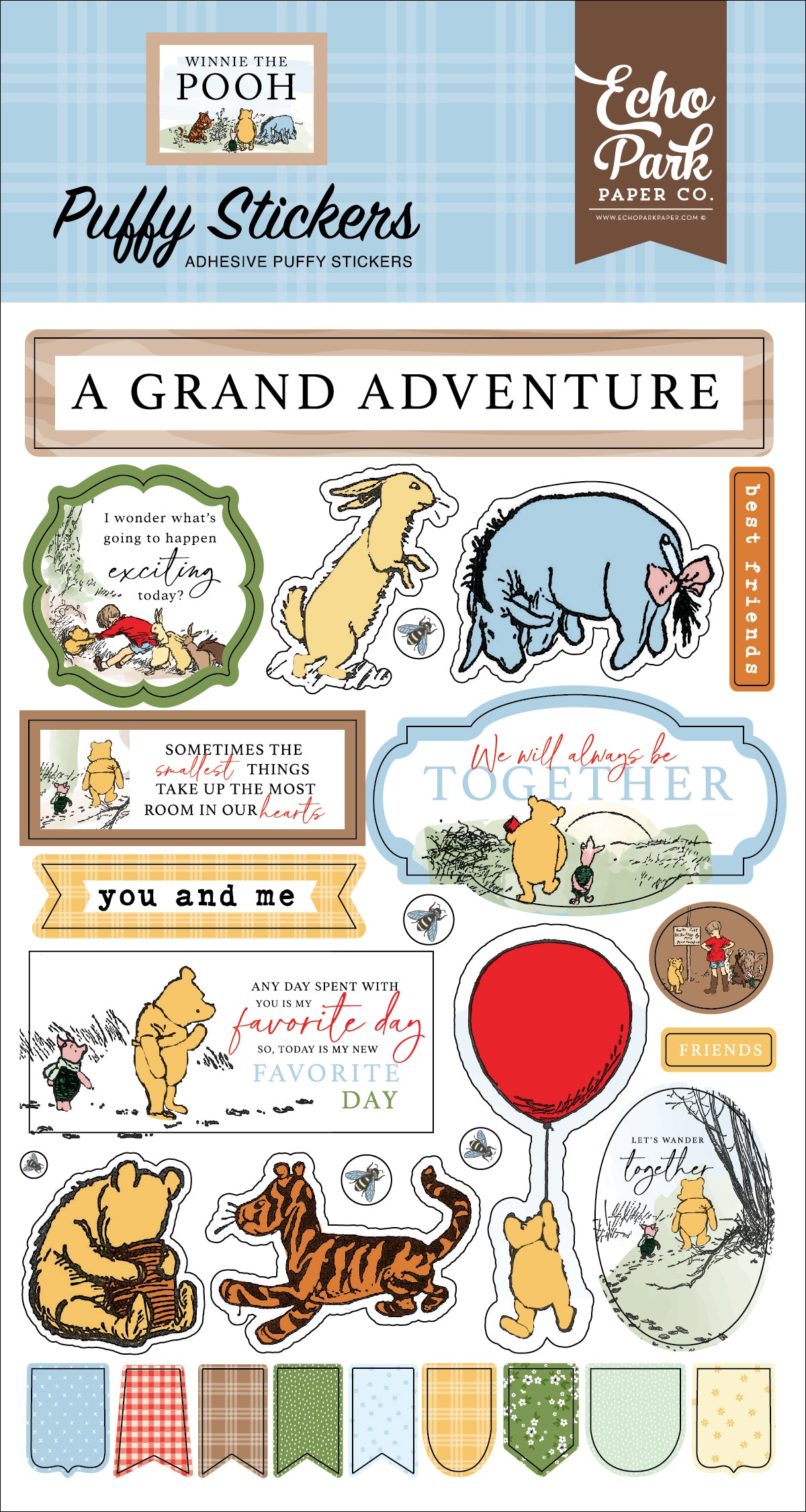 Winnie The POOH Puffy Stickers