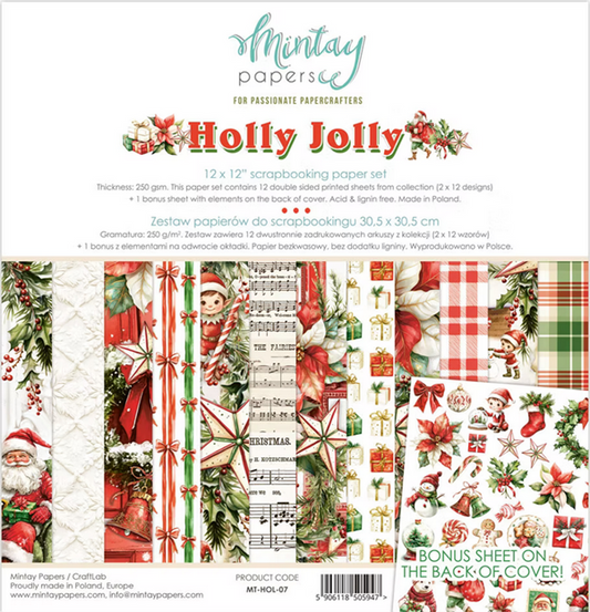 Holly Jolly - 12x12 scrapbooking paper set