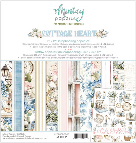 Cottage Heart - 12x12 scrapbooking paper set