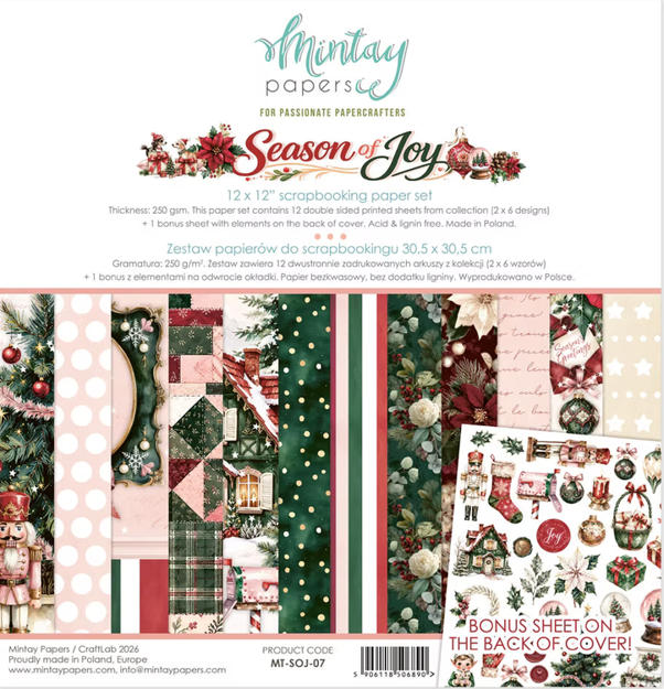 Season of Joy 12x12 Scrapbooking Paper Set