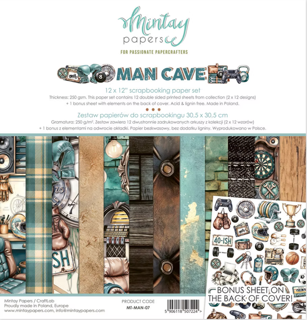 Man Cave 12x12 Scrapbooking Paper Pack