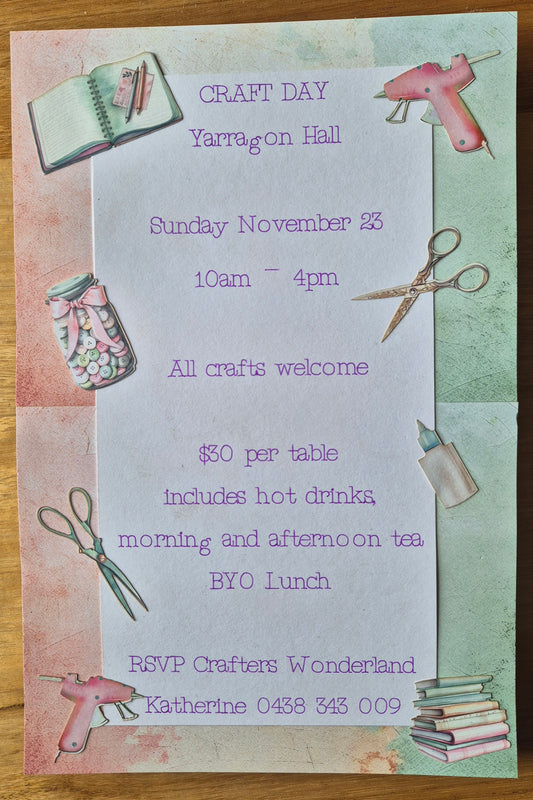 Craft Day - Yarragon Hall November 23 2025