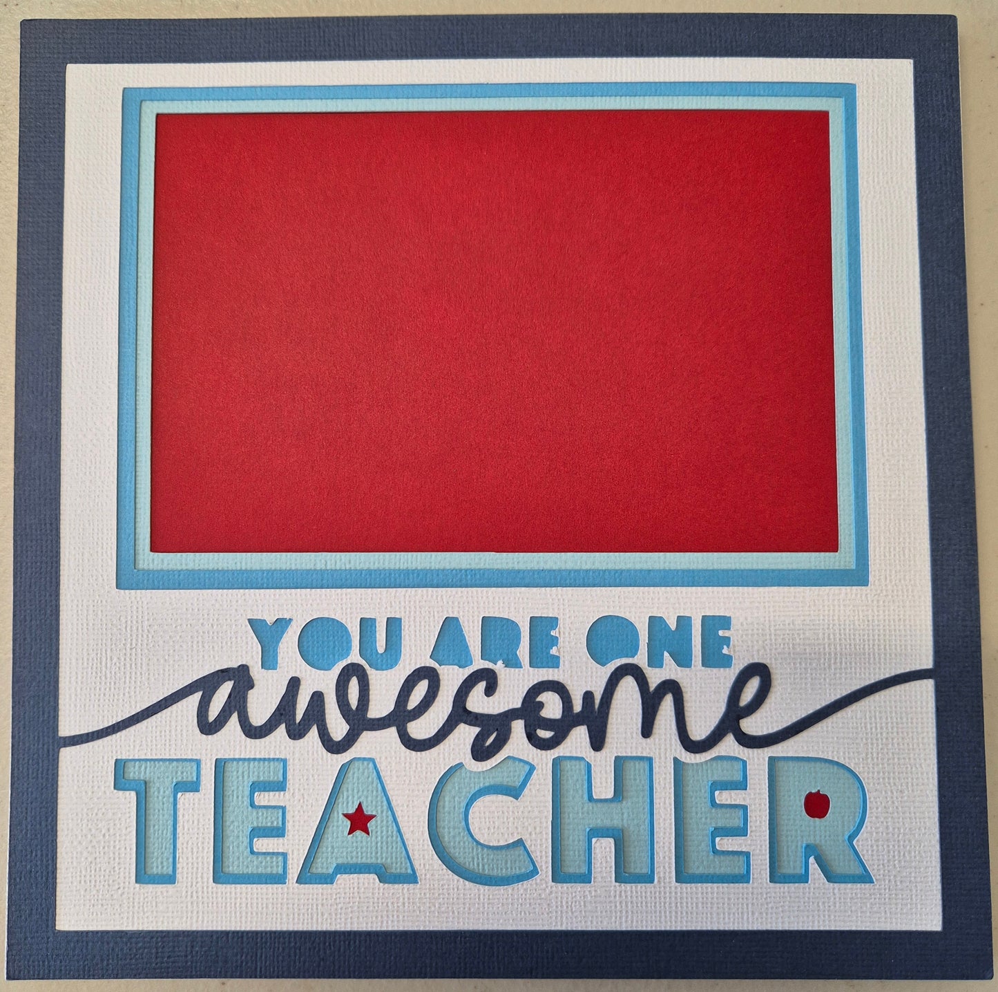 You are One Awesome Teacher Shadow Box Picture Frame Insert 8"x8"