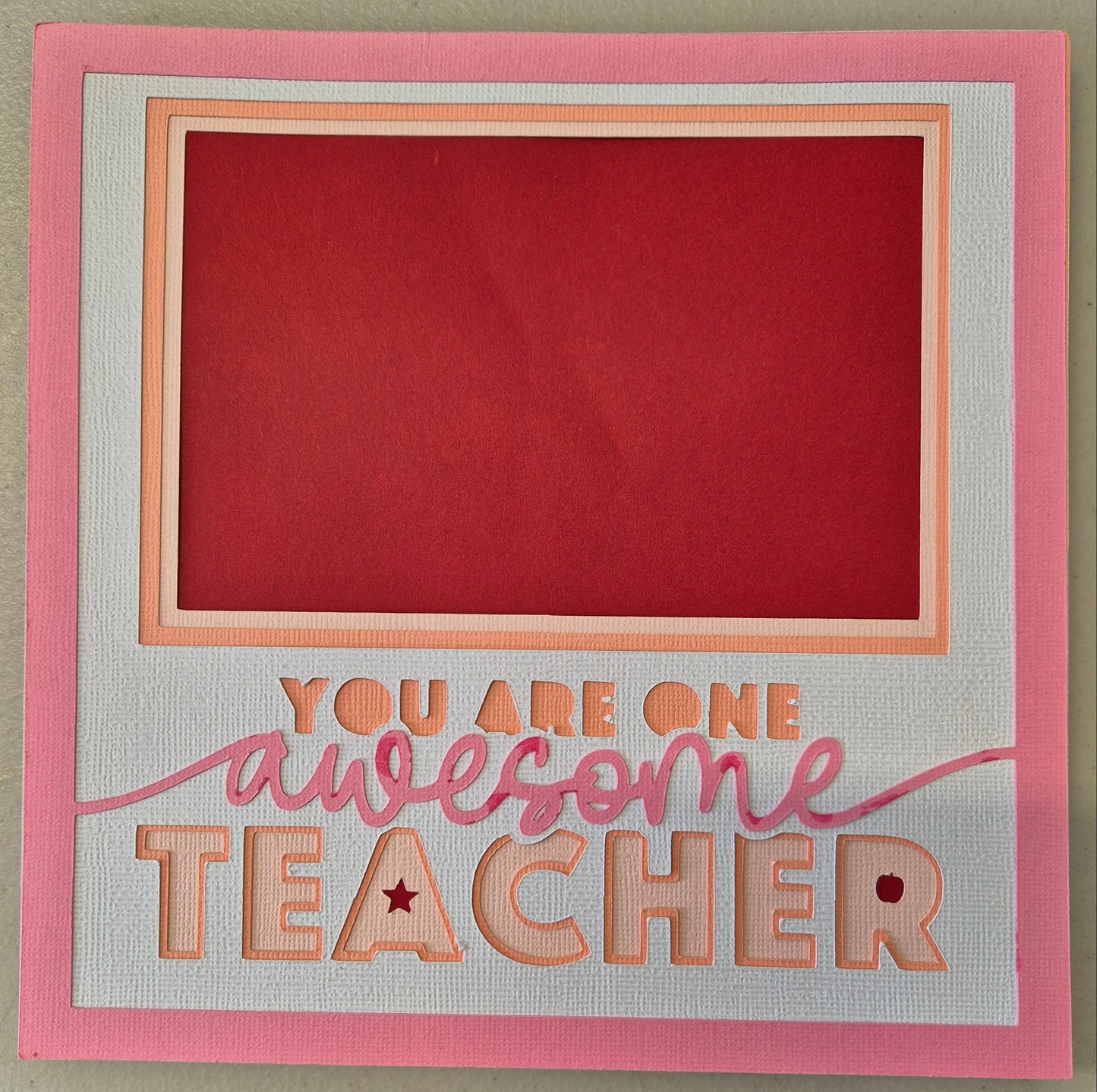 You are One Awesome Teacher Shadow Box Picture Frame Insert 8"x8"