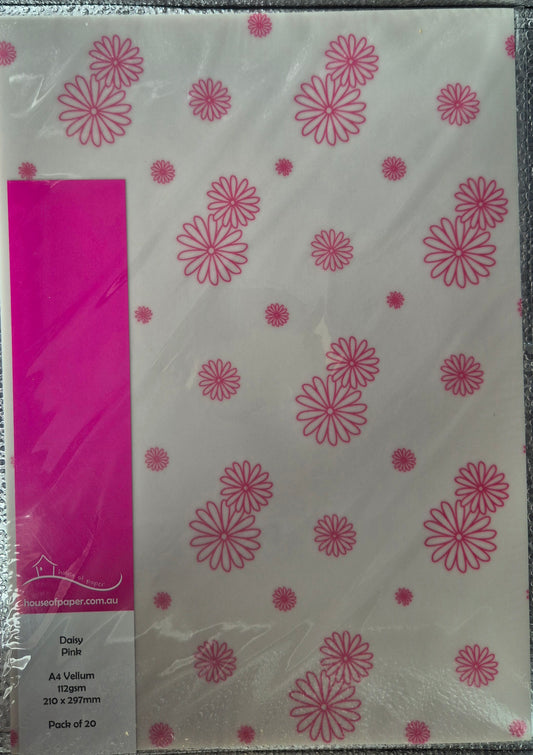 Daisy Pink A4 Vellum