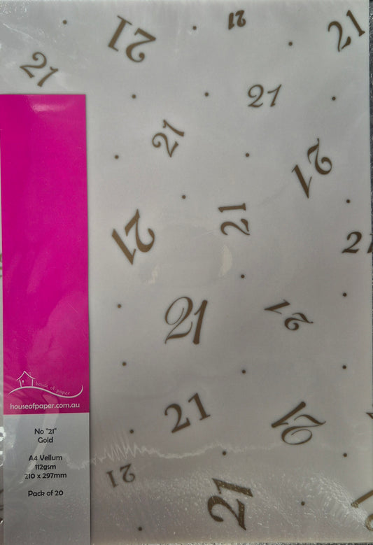 No "21" Gold A4 Vellum