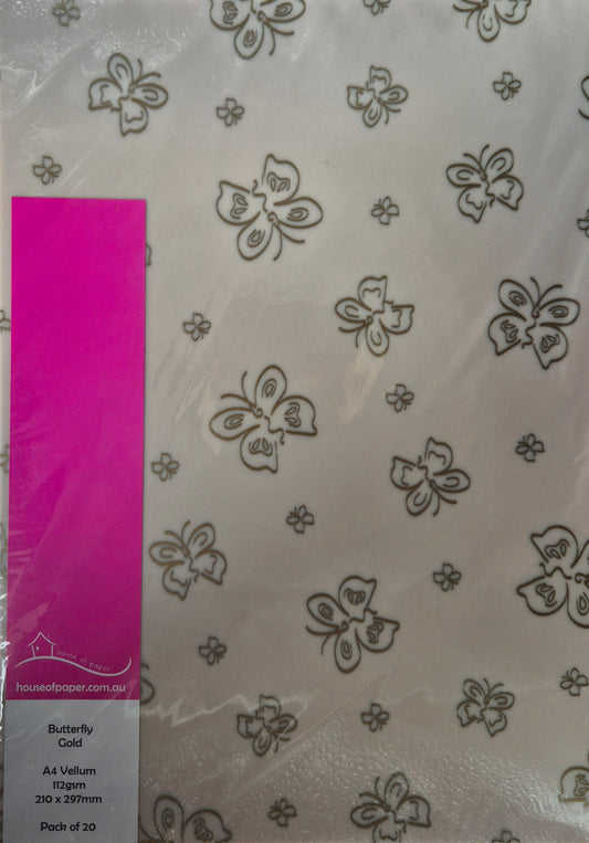 Butterfly Gold A4 Vellum