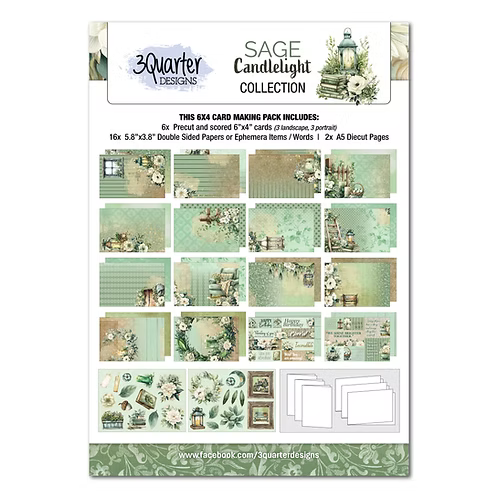 Sage Candlelight 6x4 Card Making Pack
