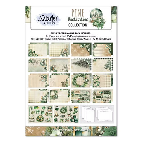 Pine Festivities 6x4 Card Making Pack