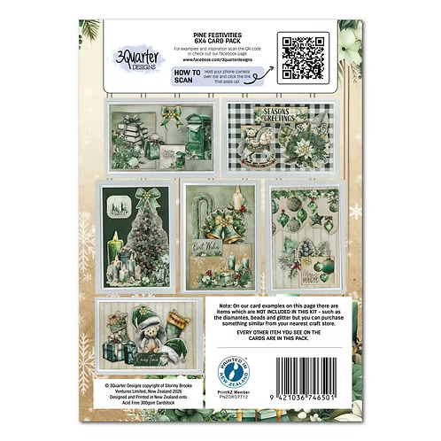 Pine Festivities 6x4 Card Making Pack