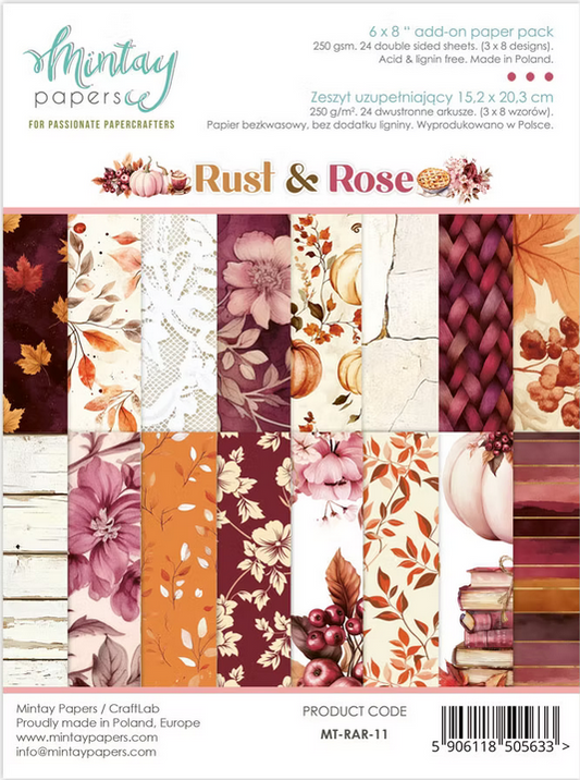 Rust & Rose - 6x8 add-on paper pack
