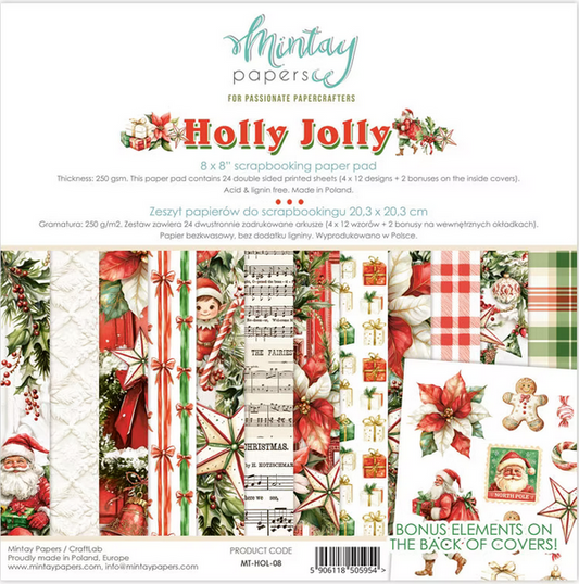 Holly Jolly - 8x8 scrapbooking paper set