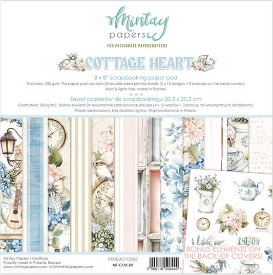 Cottage Heart - 8x8 scrapbooking paper set