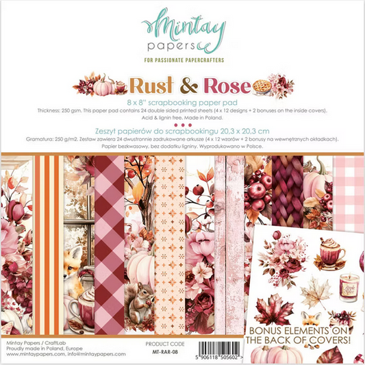 Rust & Rose - 8x8 scrapbooking paper set
