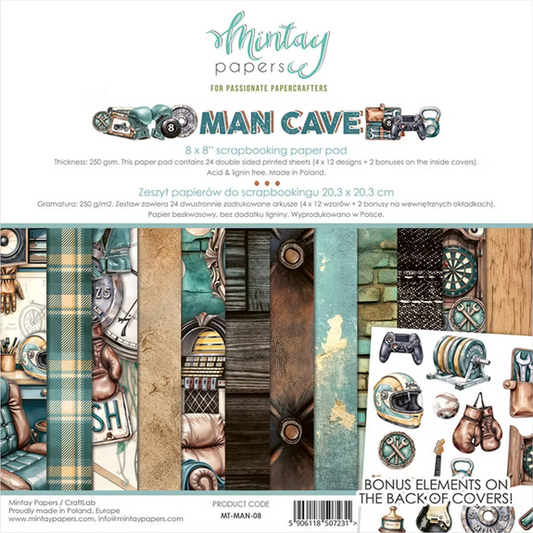 Man Cave 8x8 Scrapbooking Paper Pad