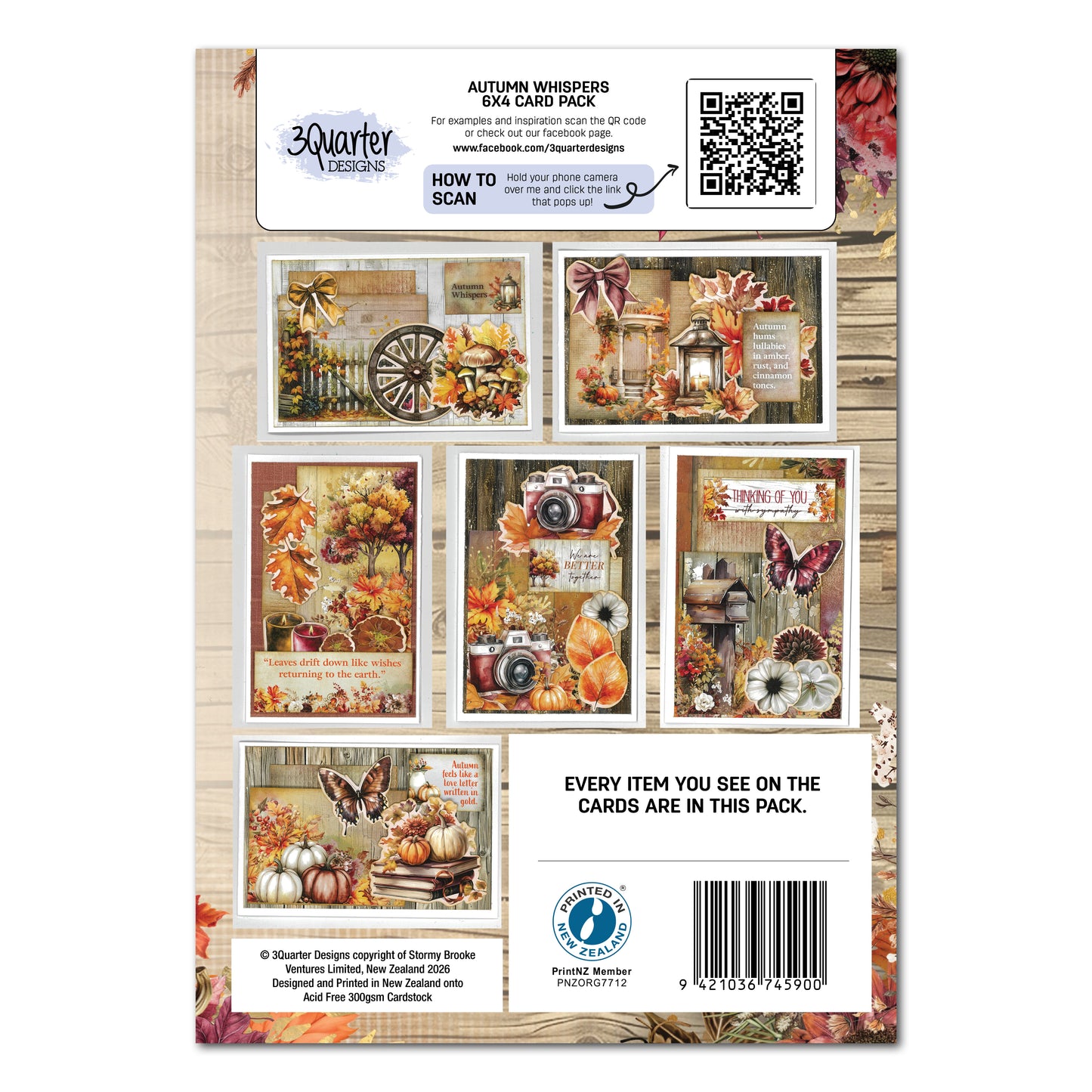 Autumn Whispers 6x4 Card Making Pack