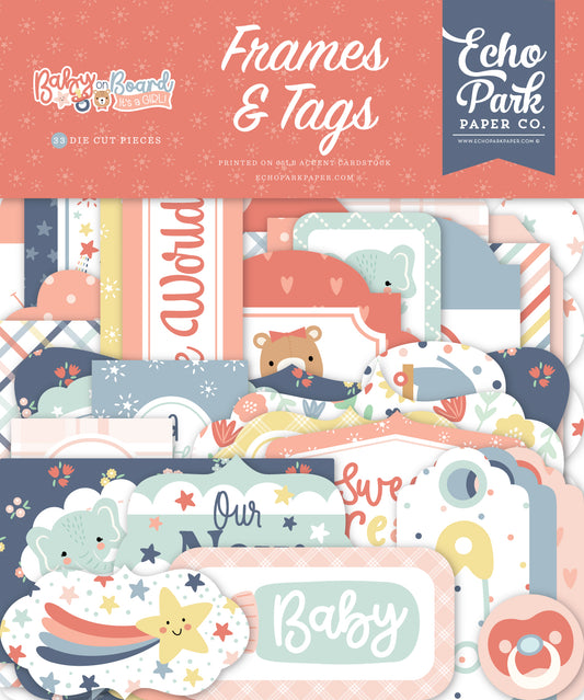 Baby on Board It's a Girl Frames & Tags