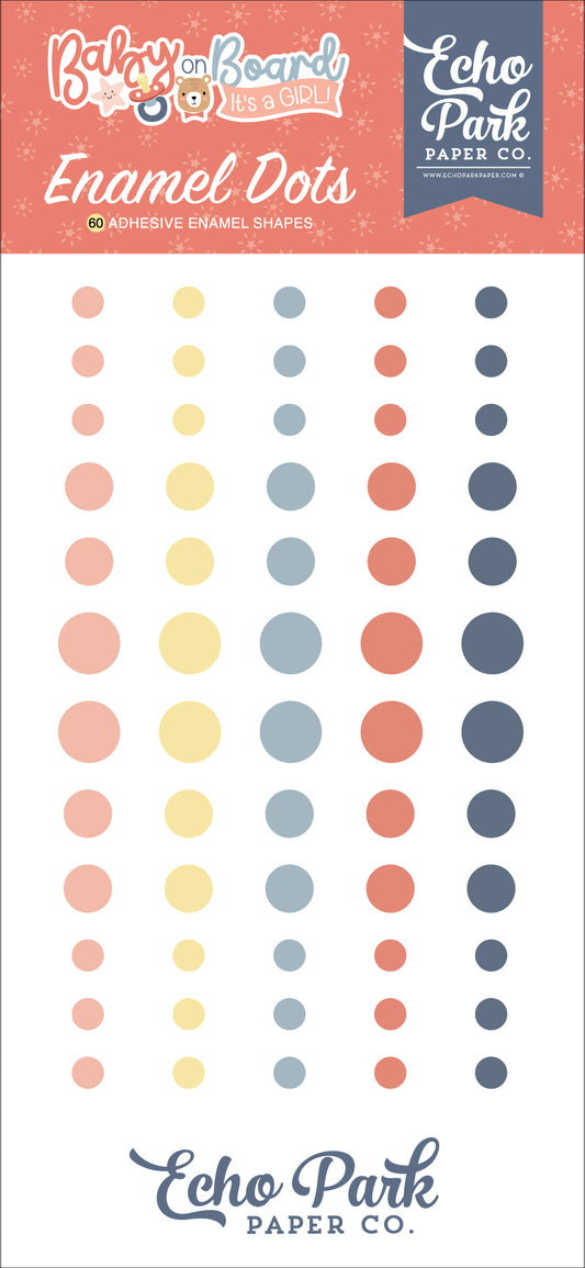 Baby on Board It's a Girl Enamel Dots