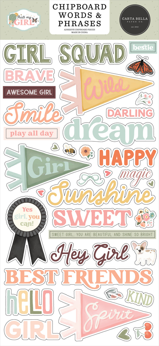 That's my Girl Chipboard Words & Phrases