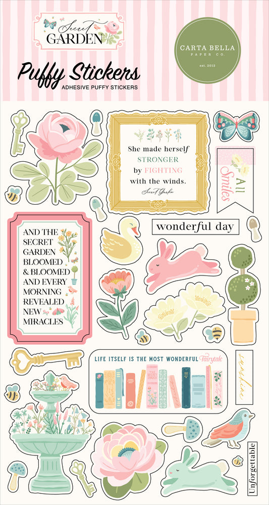 Secret Garden Puffy Stickers